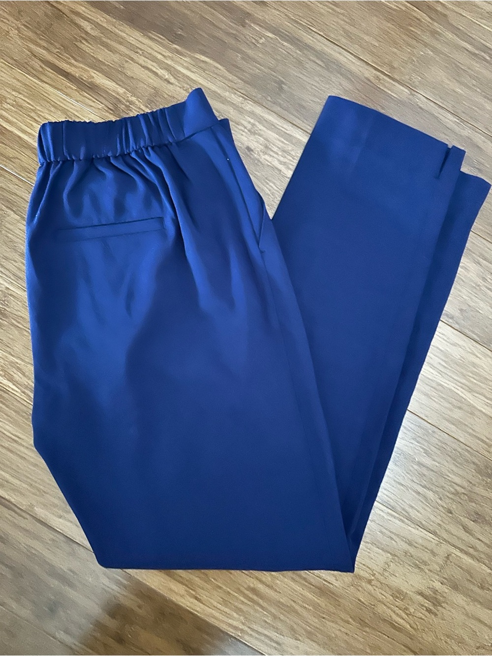 Banana Republic Factory Elastic-Waist Dress Pants in Blue